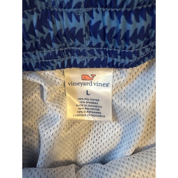 Vineyard Vines Men's Chappy 7" All‎ Over Blue Print Lined Swim Trunks, Large - Picture 6 of 6